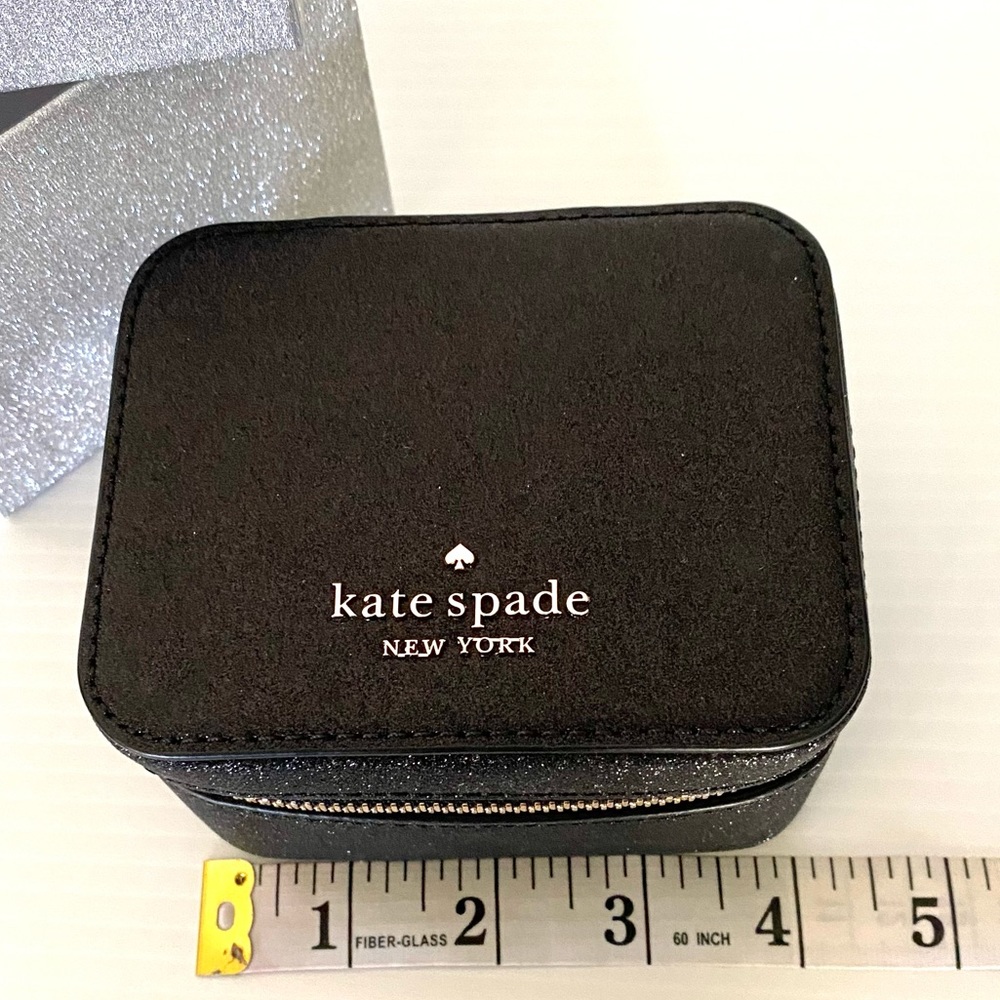 NWT Kate Spade Tinsel Boxed Jewelry Holder Glitter (Black) - Picture 1 of 8
